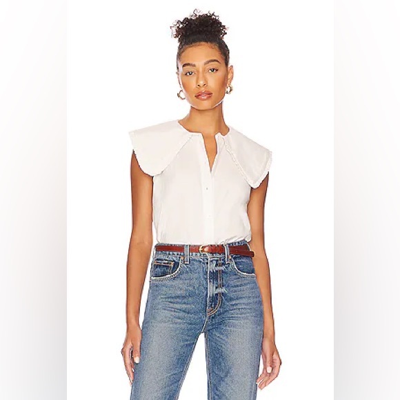 White Ruffled Collar Top - Picture 5 of 5